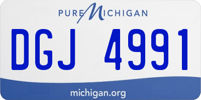 MI license plate DGJ4991