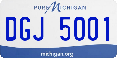 MI license plate DGJ5001