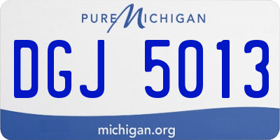 MI license plate DGJ5013