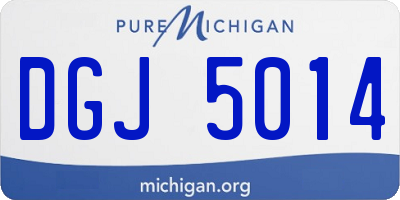MI license plate DGJ5014