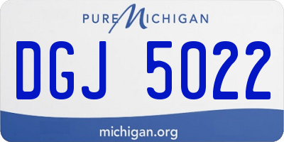 MI license plate DGJ5022