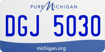 MI license plate DGJ5030