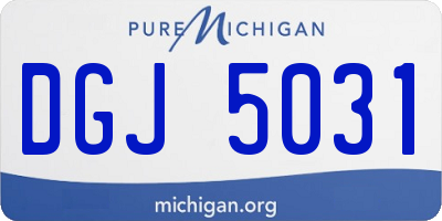 MI license plate DGJ5031