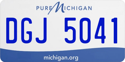 MI license plate DGJ5041