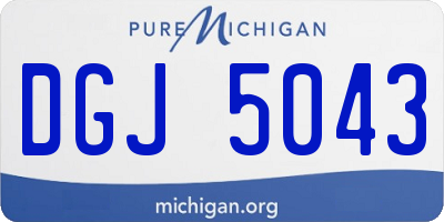 MI license plate DGJ5043
