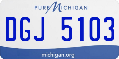 MI license plate DGJ5103