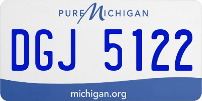 MI license plate DGJ5122