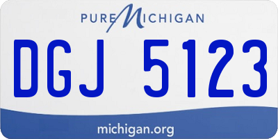 MI license plate DGJ5123