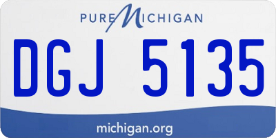MI license plate DGJ5135