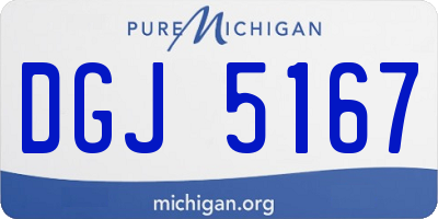 MI license plate DGJ5167