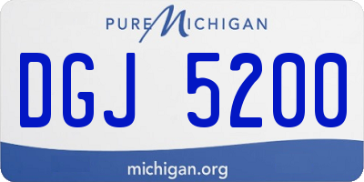 MI license plate DGJ5200