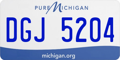 MI license plate DGJ5204