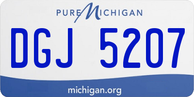 MI license plate DGJ5207