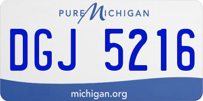 MI license plate DGJ5216