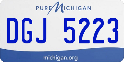 MI license plate DGJ5223