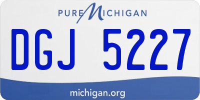 MI license plate DGJ5227