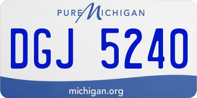 MI license plate DGJ5240