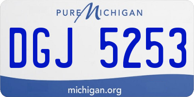 MI license plate DGJ5253