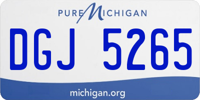 MI license plate DGJ5265