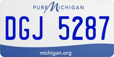 MI license plate DGJ5287