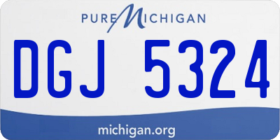 MI license plate DGJ5324
