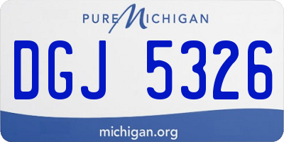 MI license plate DGJ5326