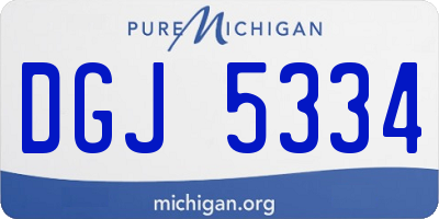 MI license plate DGJ5334