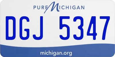 MI license plate DGJ5347