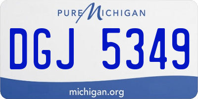MI license plate DGJ5349