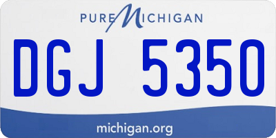 MI license plate DGJ5350