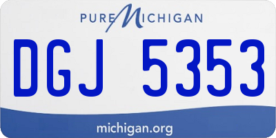 MI license plate DGJ5353