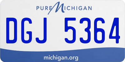 MI license plate DGJ5364
