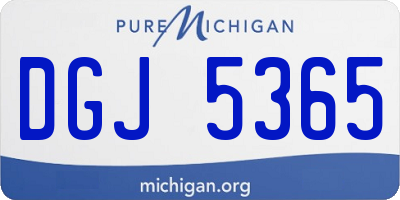 MI license plate DGJ5365