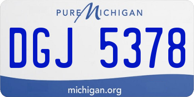 MI license plate DGJ5378