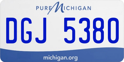 MI license plate DGJ5380