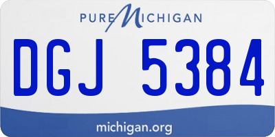 MI license plate DGJ5384
