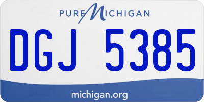 MI license plate DGJ5385