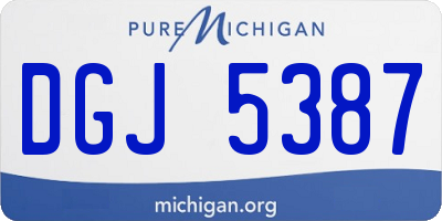 MI license plate DGJ5387