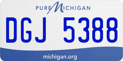 MI license plate DGJ5388