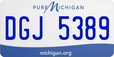 MI license plate DGJ5389