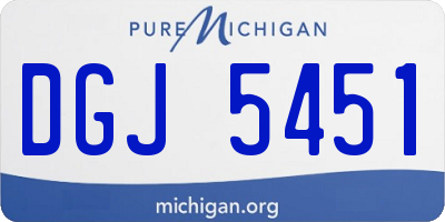 MI license plate DGJ5451