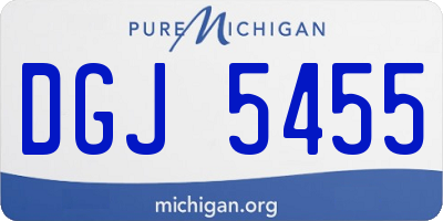 MI license plate DGJ5455