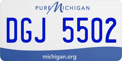 MI license plate DGJ5502
