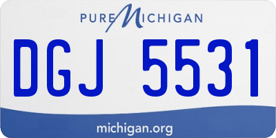 MI license plate DGJ5531