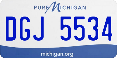 MI license plate DGJ5534