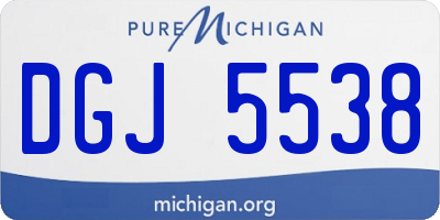MI license plate DGJ5538