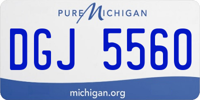 MI license plate DGJ5560