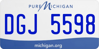 MI license plate DGJ5598