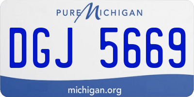 MI license plate DGJ5669