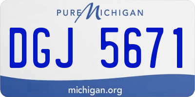 MI license plate DGJ5671